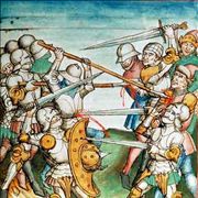 Picture Of Breast Plate Pierced By A Sword